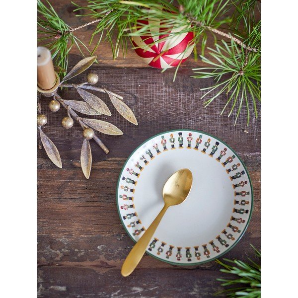 Krēmkrāsas deserta māla šķīvis ar Ziemassvētku motīvu ø 16 cm Jolly – Bloomingville-image-1