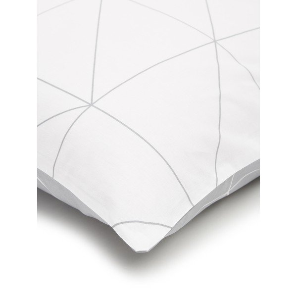 Balta un pelēka kokvilnas gultas veļa 46 Marla, 155 x 220 cm-image-4