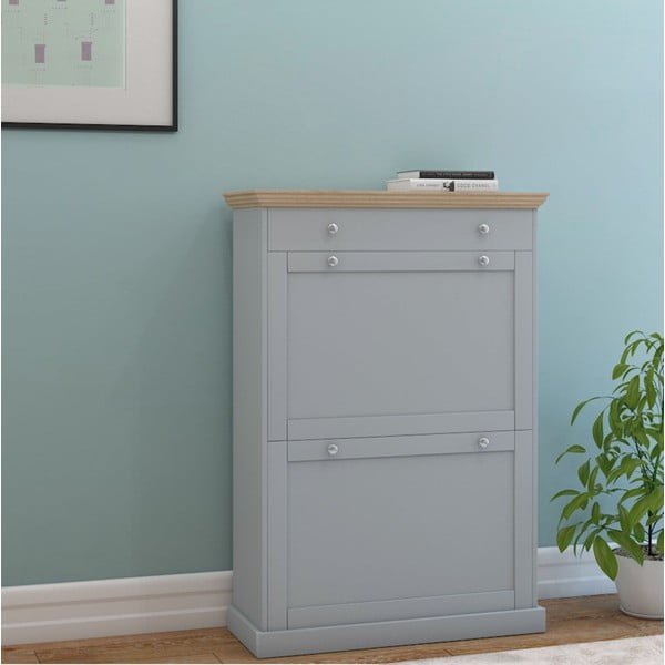 Pelēks atverams apavu plaukts Binz – Støraa-image-1