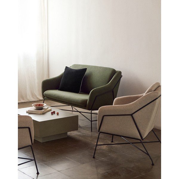 Zaļš dīvāns 128 cm Brida – Kave Home-image-1