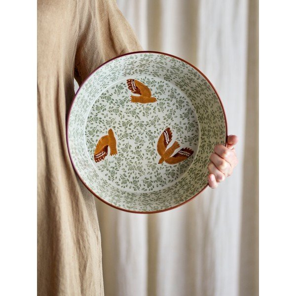 Zaļa keramikas bļoda ø 28 cm Hezha – Bloomingville-image-3