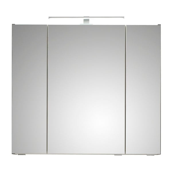 Pelēks piekaramais vannas istabas skapītis ar spoguli 80x70 cm Set 357 - Pelipal