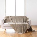 Gaiši brūns gultas pārklājs no mikroflaneļa 180x220 cm Arya – douceur d'intérieur