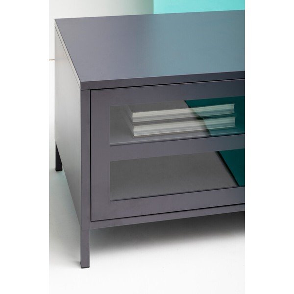 Pelēks tērauda TV galdiņš 150x50x45 cm Acier – Premier Housewares-image-3
