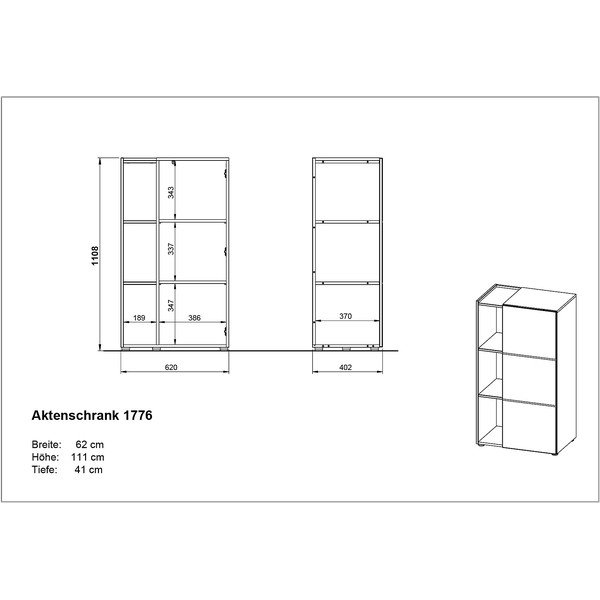 Tumši pelēks grāmatu plaukts ar ozolkoka imitāciju 62x112 cm Olvera – Germania-image-4