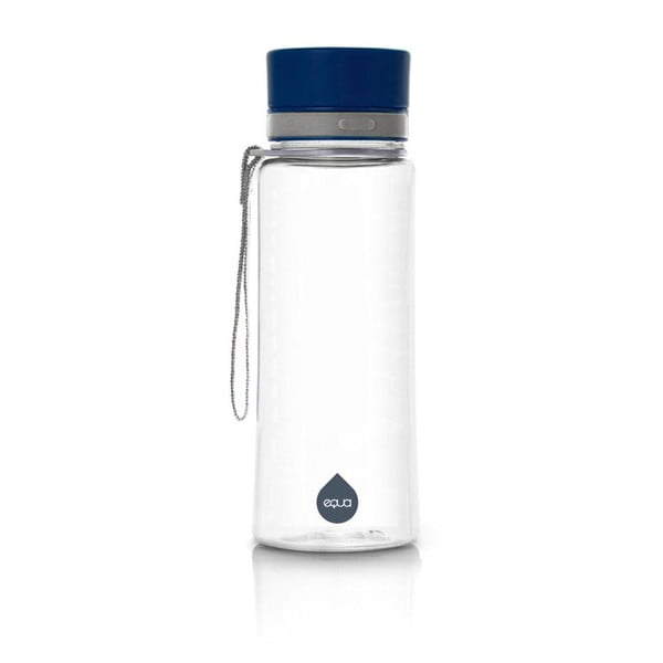 Plastmasas ūdens pudele ar zilu vāciņu Equa Plain, 600 ml