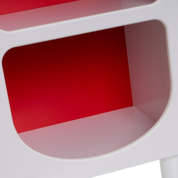 Sarkans/balts grāmatplaukts 76x70 cm – Casa Selección-image-2