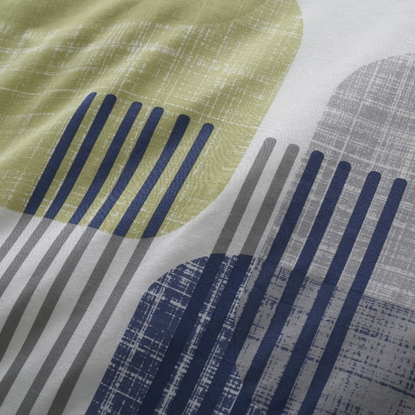 Zaļgani zila gultas veļa vienvietīgai gultai 135x200 cm Layered Geo – Catherine Lansfield-image-4