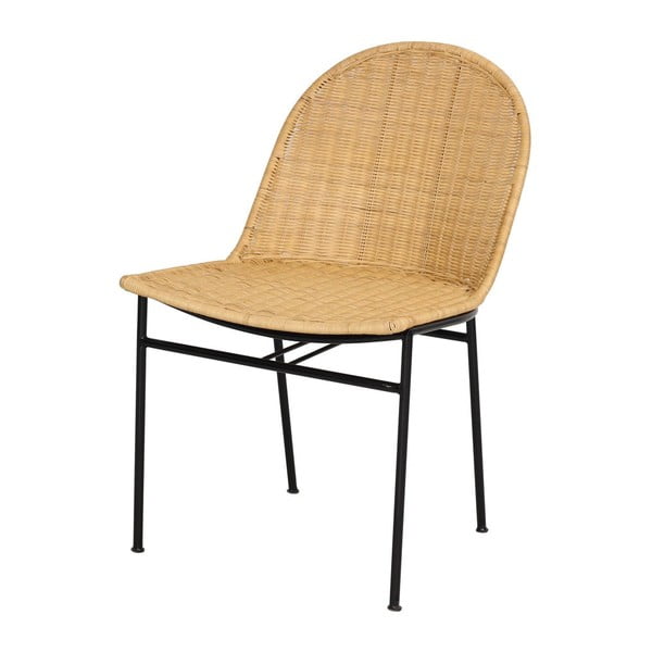 Rotangpalmas ēdamistabas krēslu Sofia (4 gab.) un melna galda Marienlis komplekts – Bonami Essentials-image-4