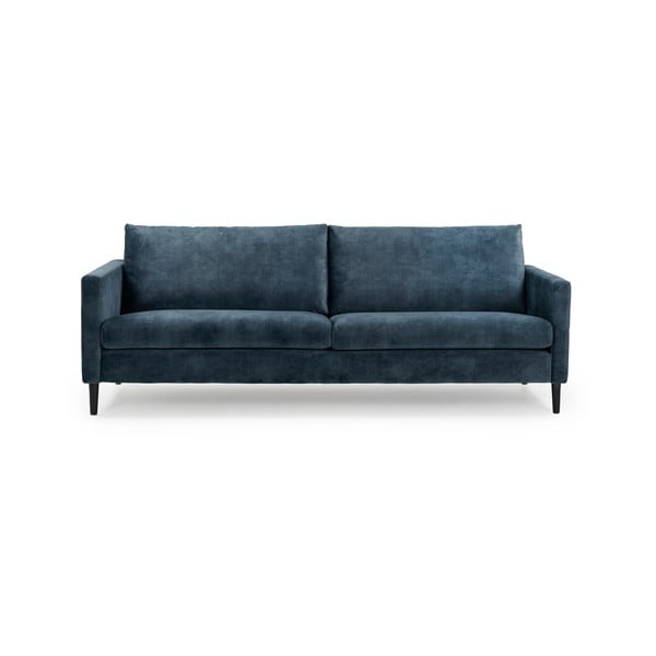 Tumši zils samta dīvāns Scandic Adagio, platums 220 cm