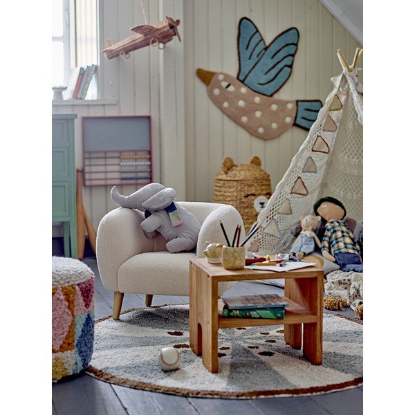 Balts bērnu atpūtas krēsls no buklē auduma Cade – Bloomingville Mini-image-4