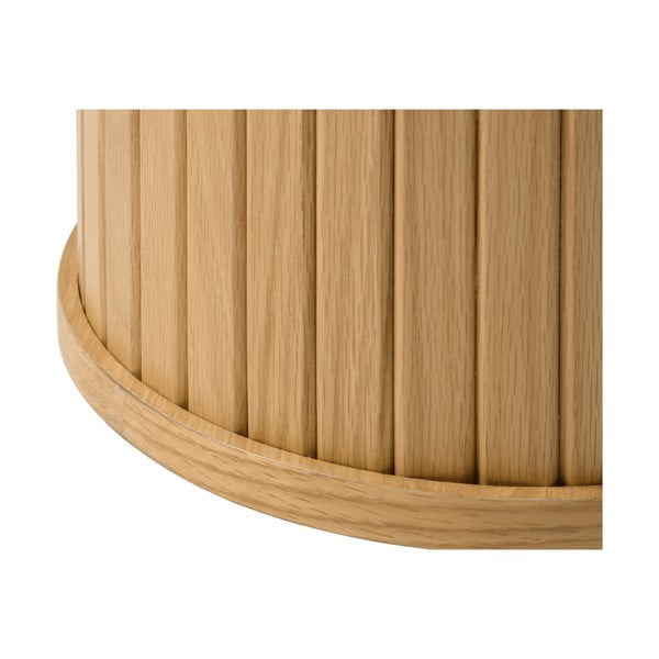 Dabīga toņa apaļš žurnālgaldiņš ar ozolkoka imitāciju ø 90 cm Nola – Unique Furniture-image-2