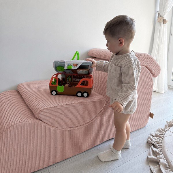 Lašrozā velveta bērnu atpūtas krēsls Wave – Meowbaby-image-1