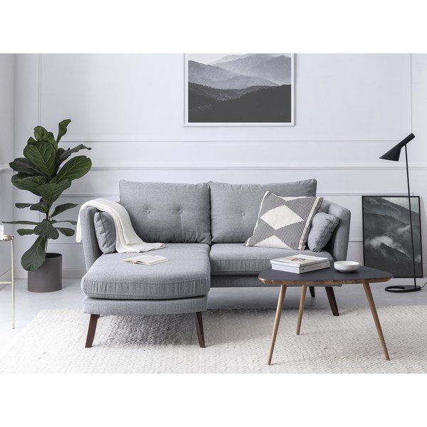 Gaiši pelēks trīsvietīgs dīvāns Mazzini Sofas Elena, ar atpūtas krēslu kreisajā stūrī-image-1