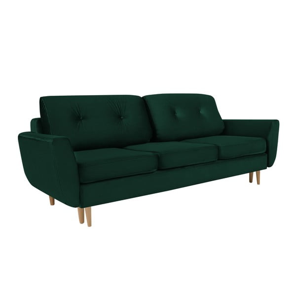 Zaļš trīsvietīgs dīvāns ar krātuvi Mazzini Sofas Silva
