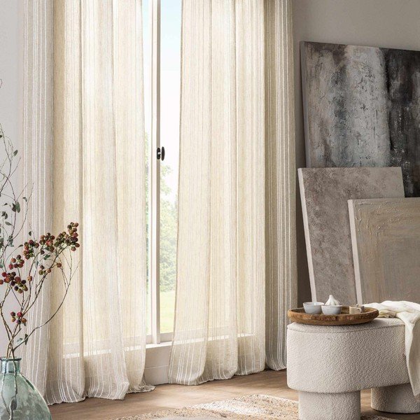 Krēmkrāsas aizkars 140x260 cm Zaho – douceur d'intérieur-image-1