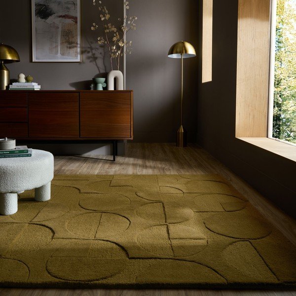 Tumši zaļš ar rokām darināts vilnas paklājs 160x230 cm Gigi – Flair Rugs-image-1