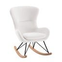 Balts šūpojošs bērnu atpūtas krēsls no buklē auduma ROCKY – Vipack