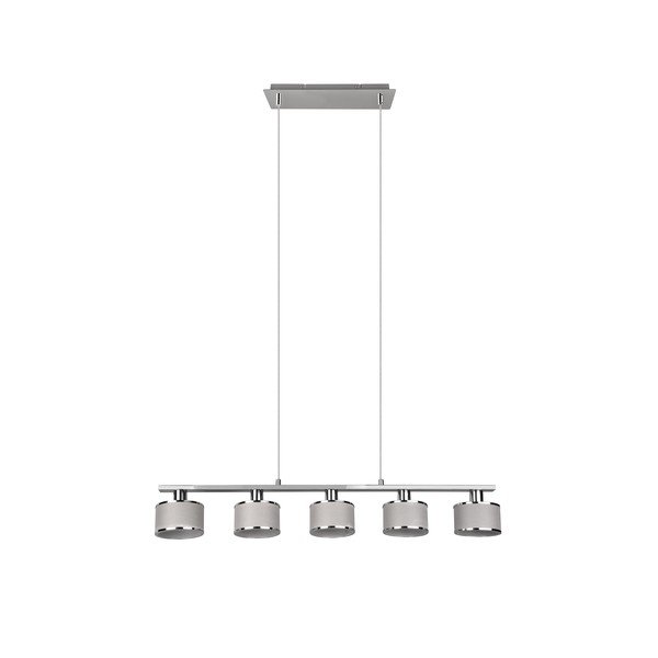 Bēša/sudraba krāsas piekaramā lampa ar auduma abažūru Kaprun – Trio-image-4