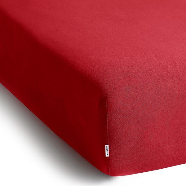 Sarkans trikotāžas palags ar gumiju 180x200 cm Amber – Restilo-image-2