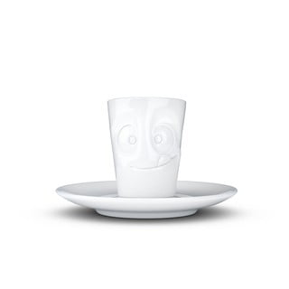 Balta porcelāna espreso tasīte ar apakštasīti 58products, tilpums 80 ml