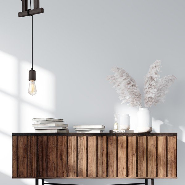 Melna piekaramā lampa Leon – LAMKUR-image-1