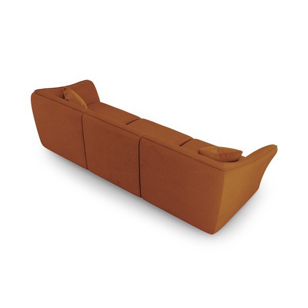 Ķieģeļu sarkans dīvāns no buklē auduma 292 cm Tokyo – Cosmopolitan Design-image-2