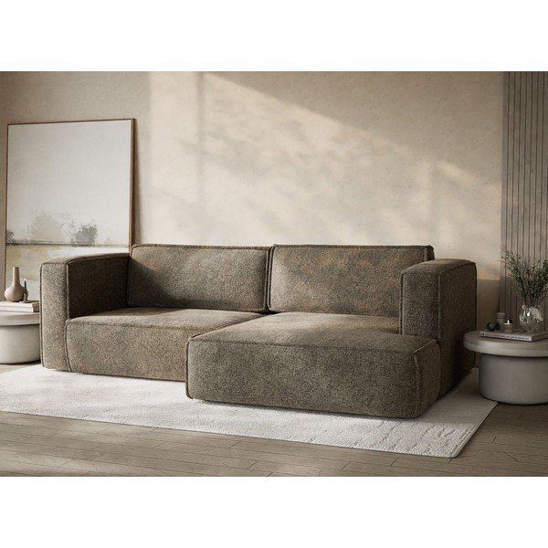 Brūns salokāms stūra dīvāns no šenila auduma ar uzglabāšanas vietu (ar labo stūri/ar zvilni) Velto – Maison de Rêve-image-4