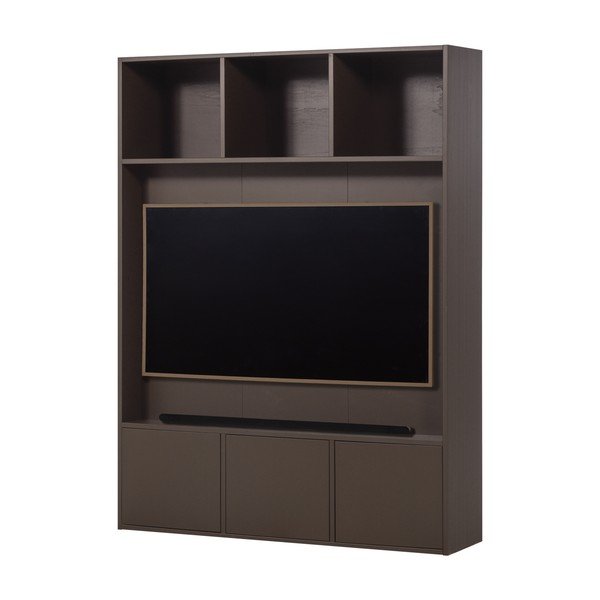 Tumši brūns priedes masīvkoka TV plauktu komplekts 160x215x40 cm Meggy – WOOOD