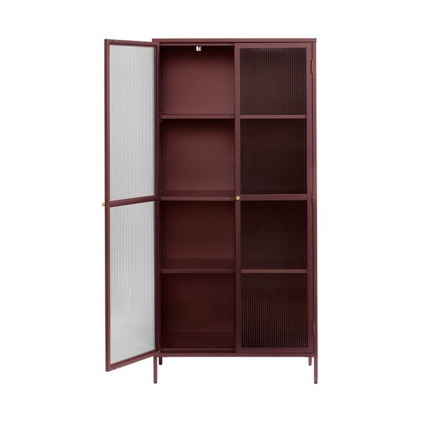 Sarkana metāla vitrīna 90x190 cm Bronco – Unique Furniture-image-2