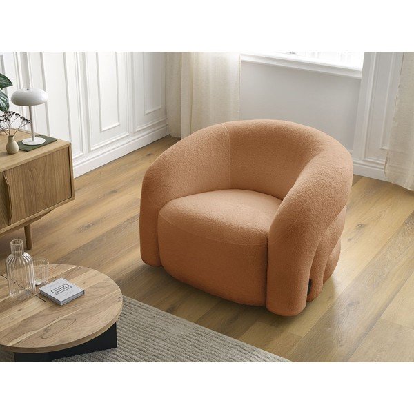 Oranžs grozāms atpūtas krēsls no buklē auduma Elina – Bobochic Paris-image-1