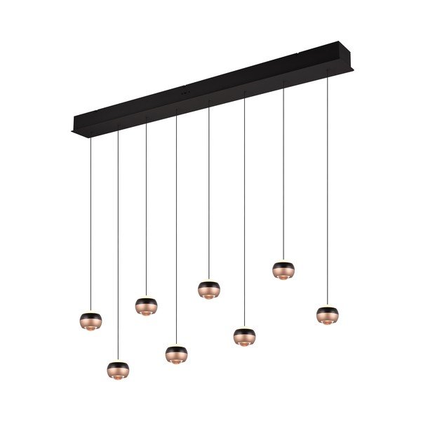 Melna/vara krāsas LED piekaramā lampa ar metāla abažūru Orbit – Trio Select-image-4