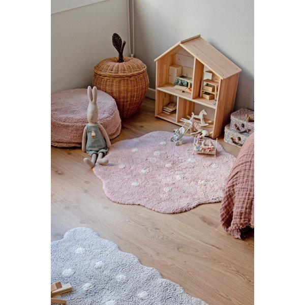 Rozā mazgājams/ar rokām darināts kokvilnas bērnu paklājs ø90 cm Mini Biscuit Vintage Nude – Lorena Canals-image-1
