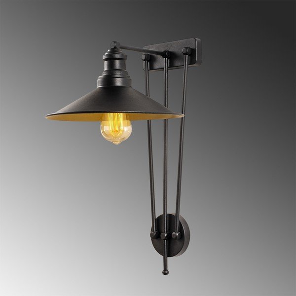 Melna metāla sienas lampa Opviq apgaismojums Roso-image-1
