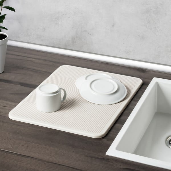 Bēšs diatomīta trauku žāvēšanas paliktnis 40x30 cm Damon – Wenko-image-1