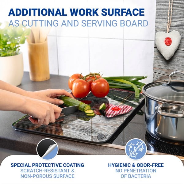 Stikla aizsargplāksnes plītij (2 gab.) Wenko Heart, 52 x 30 cm-image-4