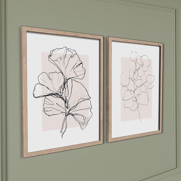 Drukātas gleznas (2 gab.) ar rāmi 30x40 cm Floral Set – Styler-image-3