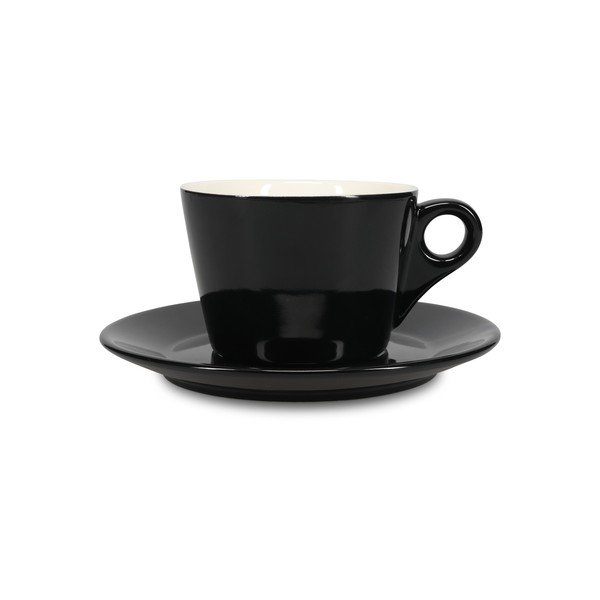 Melna porcelāna tasīte latte kafijai 280 ml Barista – BonBistro-image-2