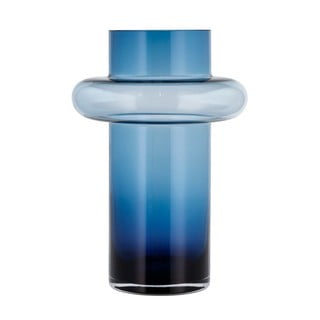 Tumši zila stikla vāze Lyngby Glas Tube, augstums 30 cm