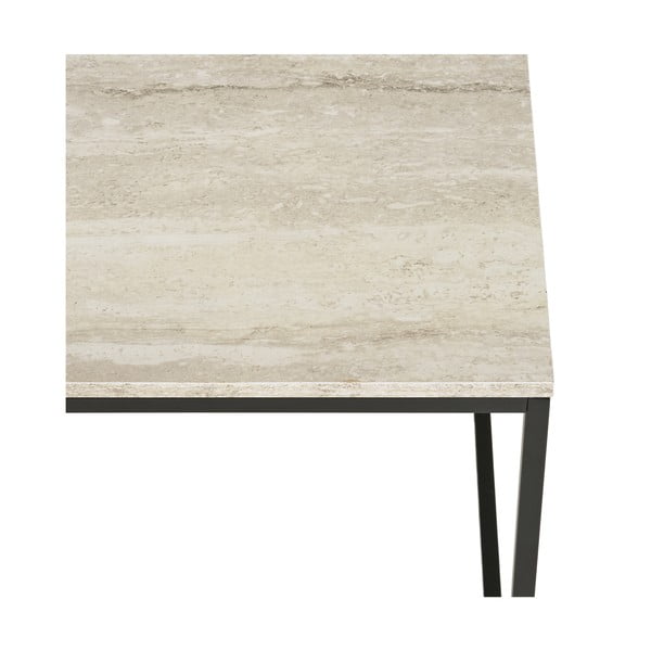 Melns/bēšs žurnālgaldiņš ar akmens imitāciju 60x90 cm Vita – House Nordic-image-3