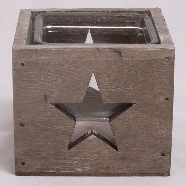 Koka sveču turētājs Zvaigzne,9 cm-image-1