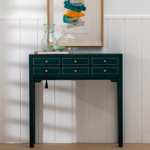 Zils konsoles galds 26x85 cm Diana – Ixia-image-2