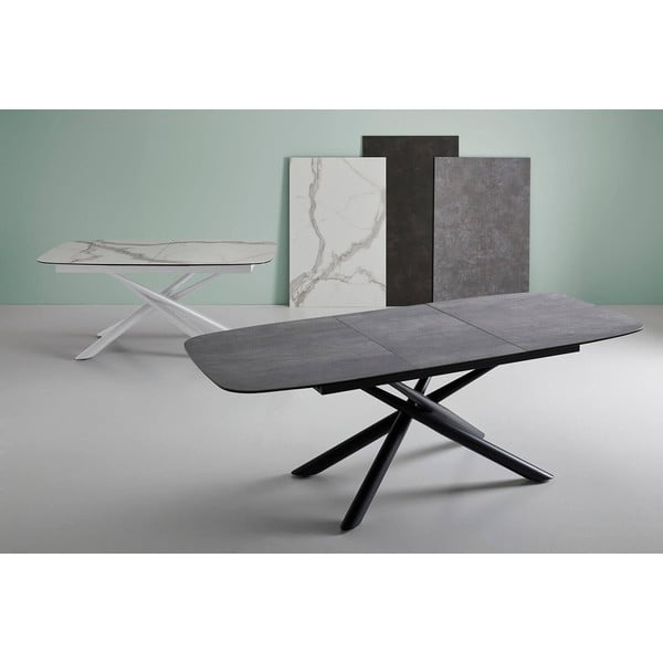 Pelēki balts izvelkamais ēdamgalds sømcasa Ness, 160 x 95 cm-image-1