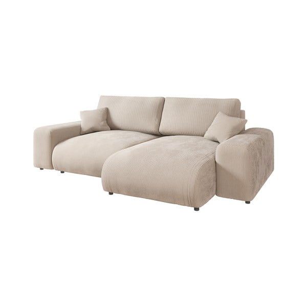 Bēšs velveta stūra dīvāns (ar maināmu stūri) Justin – Ropez-image-2