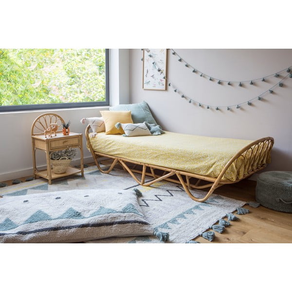 Krēmkrāsas mazgājams/ar rokām darināts kokvilnas bērnu paklājs 140x200 cm Azteca Vintage Blue – Lorena Canals-image-3