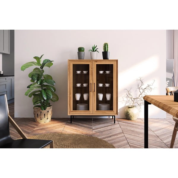 Dabīga toņa vitrīna no ozolkoka 97x125 cm Abies – The Beds-image-4