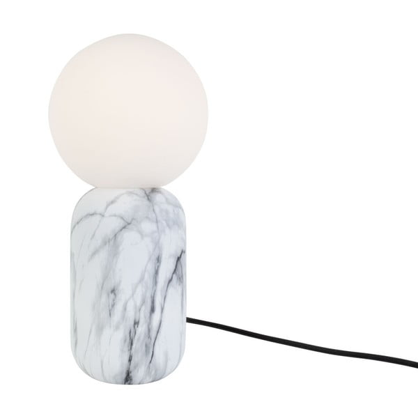 Balta galda lampa ar marmora imitāciju Leitmotiv Gala, augstums 32 cm