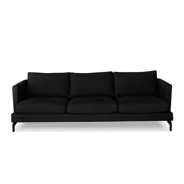 Melns trīsvietīgs dīvāns Windsor & Co. Dīvāni Jupiter