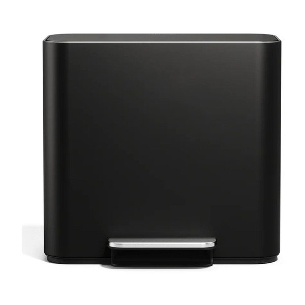 Matēti melna atkritumu šķirošanas/ar pedāli tērauda atkritumu tvertne 15 l Dual Mini – simplehuman-image-3