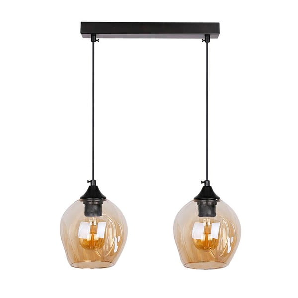 Melna piekaramā lampa ar stikla abažūru 14x48 cm Aspa – Candellux Lighting-image-2